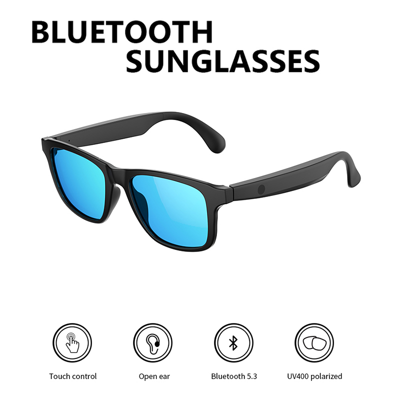 Bluetooth Headset On Ear - แว่นตาอัจฉริยะหูฟังบลูทูธ5.3ไร้สายหูฟังแว่นตากันแดดพร้อมหูฟัง UV400สัมผัส CONTRL สำหรับการโทรต่อต้านแว่นตาสีฟ้า