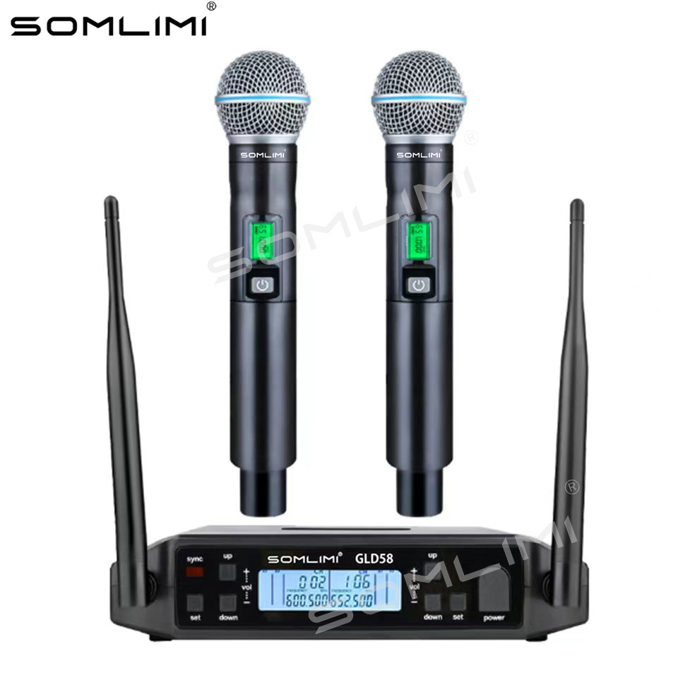 Shure Mic Sm58 - SOMLIMI G24-A58 600MHz ไมโครโฟนไร้สายแบบมือถือแบบโลหะ UHF 2