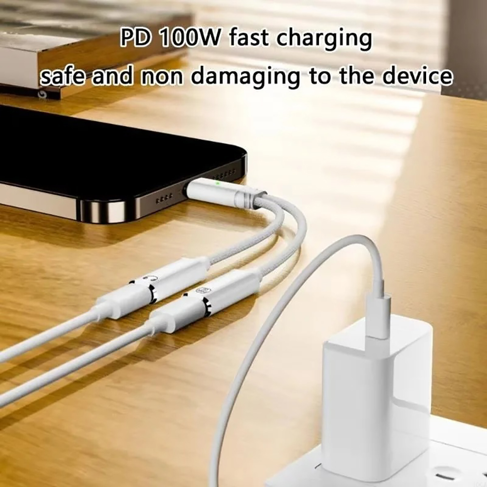 ตัวแยก USB C 2 ใน 1 แจ็คหูฟังอ - Earphone Splitter Jack บทวิจารณ์และราคา